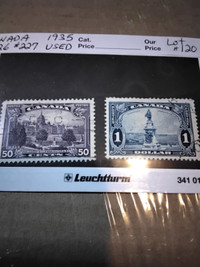 Pair of 1935 Canada Postage Stamps