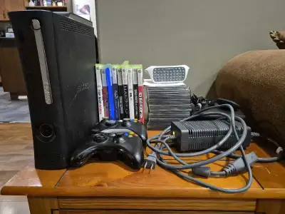 Xbox 360 120gb modded 50+ games 2 controllers Controller keyboard 150 Not burned games Red dead rede...