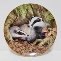 Badgers Nestle Under June Ferns by John Francis Collector Plate