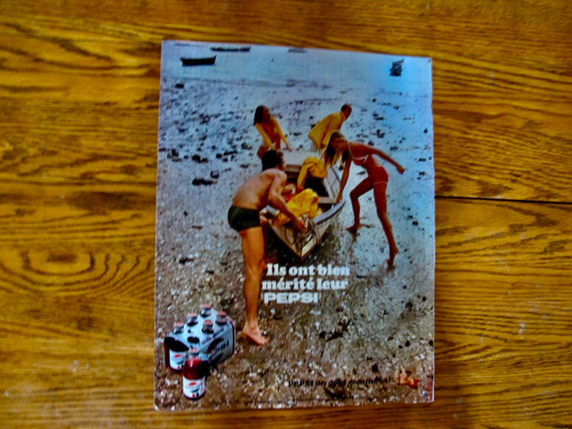 publicité Pepsi 1969 dans Art et objets de collection  à Longueuil/Rive Sud
