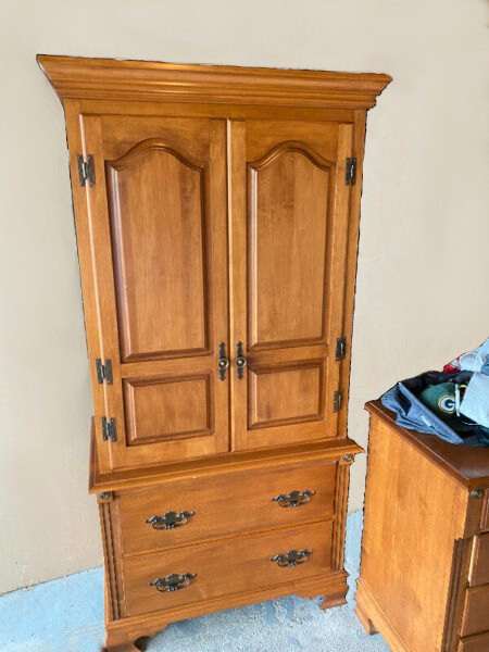 Roxton Solid Maple Armoire in Dressers & Wardrobes in Muskoka