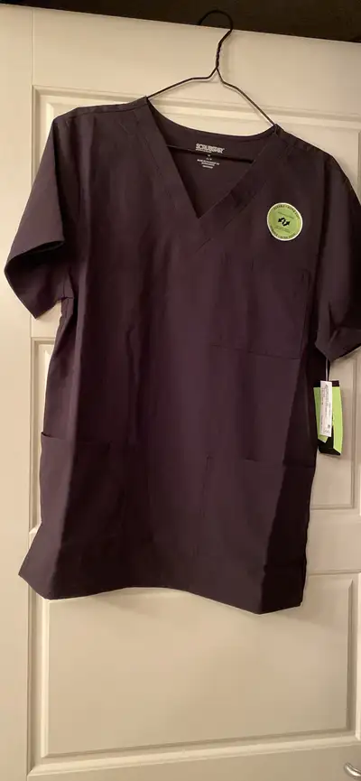 new with tag black scrub star scrub top size: small , View more
