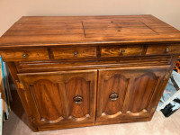 Antique sewing machine table-cabinet
