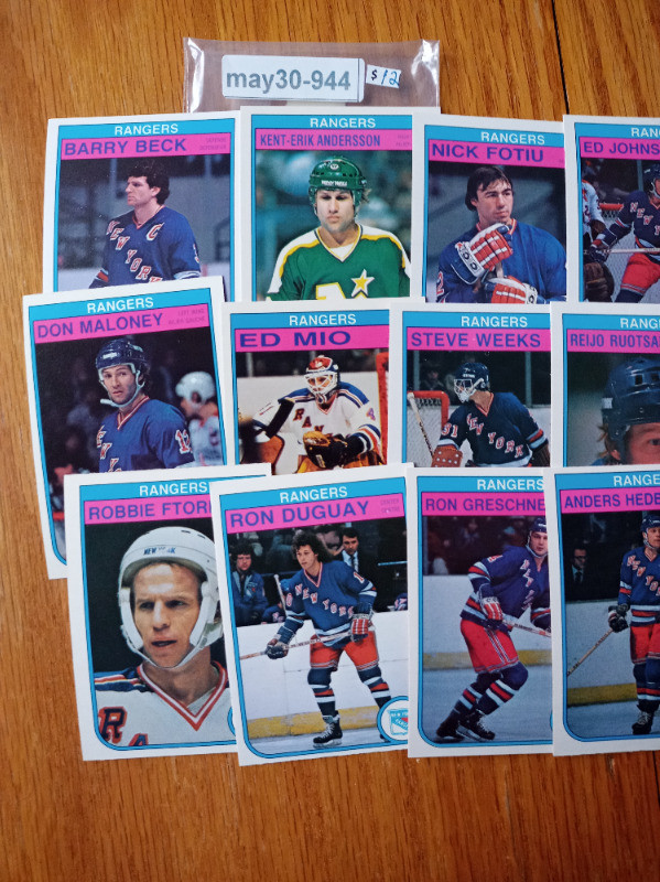 1982-83 OPC New York Rangers Team Set Stars Mike Rogers, Anders in Arts & Collectibles in St. Catharines - Image 2