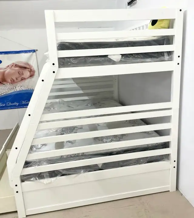 Lit Superposé B-117-Simple-Double  (Blanc, Gris , Expresso) !!! in Beds & Mattresses in City of Montréal - Image 5