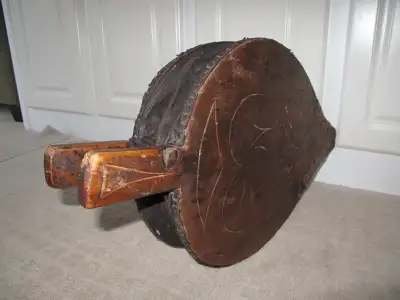 ANTIQUE WOODEN FIREPLACE BELLOWS - very old, View more