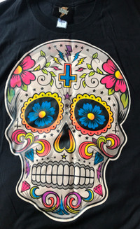 Mens Mexican Skull T-shirt M-L