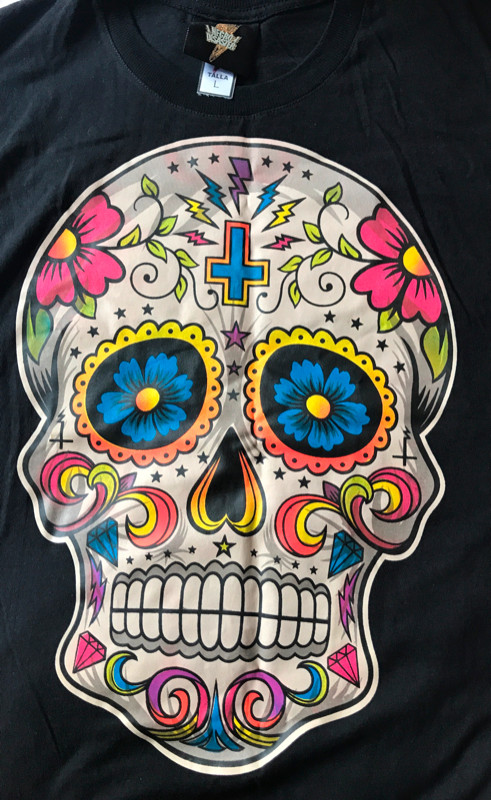 Mens Mexican Skull T-shirt M-L in Men's in Calgary
