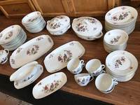 Antique 75-piece Royal Pheasant Czech Fine China Dishware Set