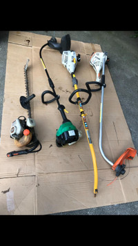 Three weed eaters STIHL Ryobi weed eater echo gas trimmer