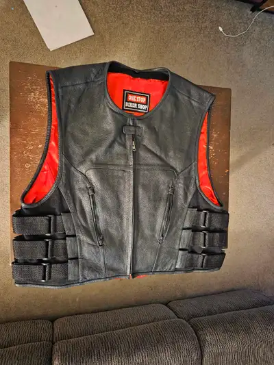 Leather Vest 5XL , View more