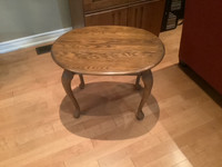 Oval Solid Oak End Table