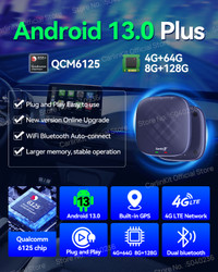 CarlinKit 8G+128G Android 13 CarPlay TV AI Box Ultra QCM6125 8-C