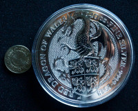2018 Royal Mint 10oz Queen's Beasts Red Dragon of Wales silver