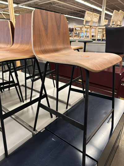 Raised Bar Stool with wood formed seat., View more