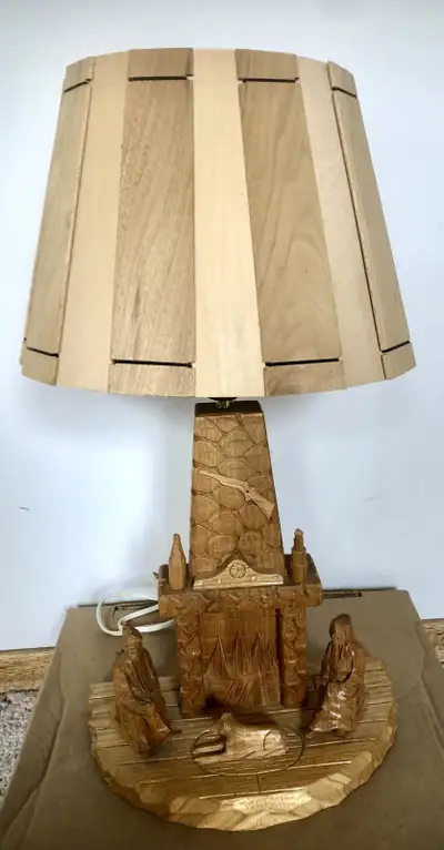 Wood Carved Table Lamp, View more