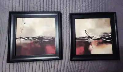 Add a touch of modern elegance to your home with this set of two framed wall art pieces! These paint...