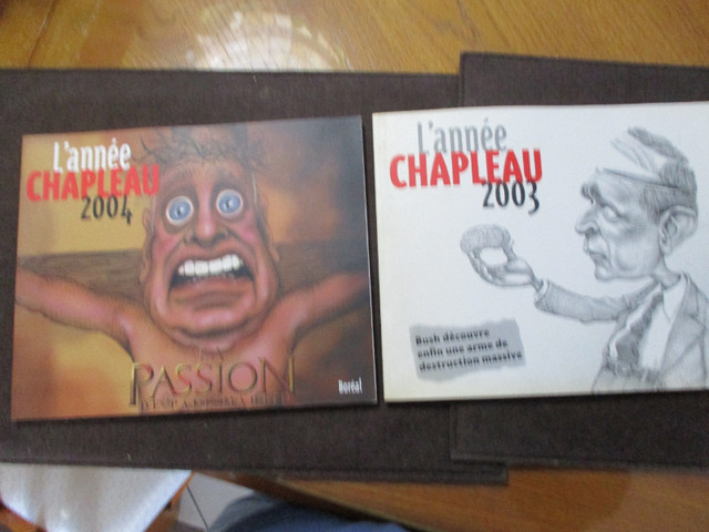 2 livres de caricature L'Année Chapleau 2003 et 2004 in Textbooks in Gatineau