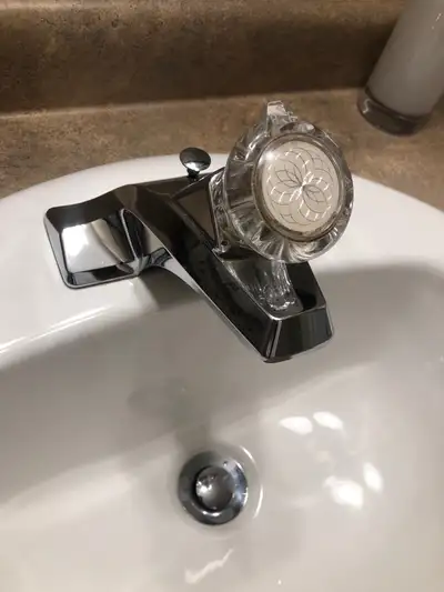 In good working order .. Moen Faucet with pop-up-drain., and hot / cold braided water lines. I upgra...