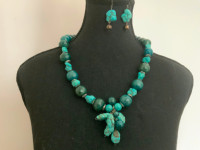 turquoise necklace and earrings