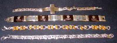 4 bracelets pour hommes en acier inoxydable, View more