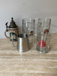 Unique Collection of Beer glasses and Steins.