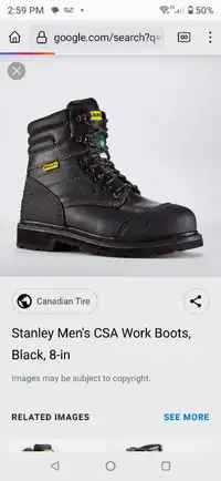 Size 13 Stanley work boots