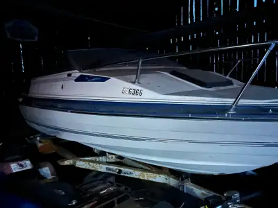 Bayliner capri with the Volvo engine lost spark most likely needs the points cleaned from sitting.....