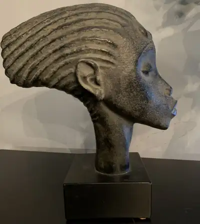 Mid-century African female bust sculpture, by Fred Press, View more