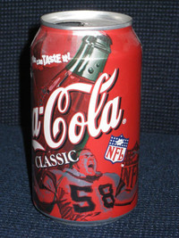 Coca-Cola Glass and Cans - NFL Theme
