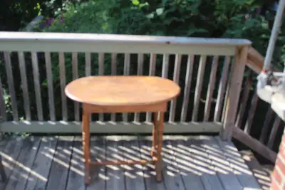 vintage pine spindle table circa 1940, View more