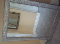 Large Hall Mirror, Thick Silver Frame