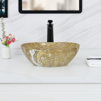 16.3" x 13" Nordic Marbling Oval Vessel Sink - brand new in box