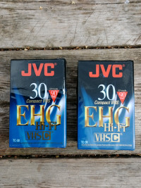 Qty 2 JVC EHG Hi-fi VHSC 90 Minute Tapes, For VHSC Recorders