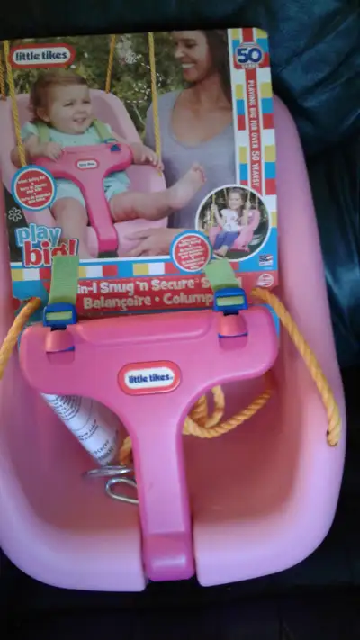 I Have A Brand New Little Tikes Pink Childs Swing For Sale Can Be Used for Infant Then turned into a...