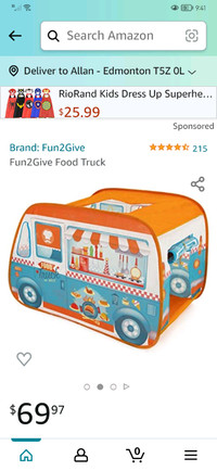 Food truck play tent with food set and kitchen Microwave