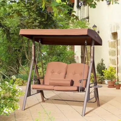 2-Person Patio Swing Outdoor Swing Chair Canopy Swing with Adjus, View more