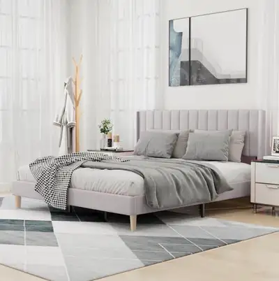 Selling a brand new king size bed frame and mattress. Purchased and used only for 3 months, no stain...