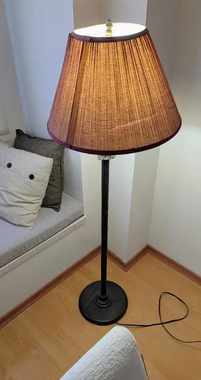 Floor Lamp with Pleated Shade, View more