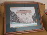 "Under The Pines" by Campanelli - Green Matting and Wooden Frame