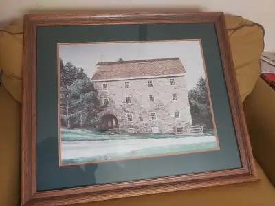 "Under The Pines" by Campanelli - Green Matting and Wooden Frame, View more