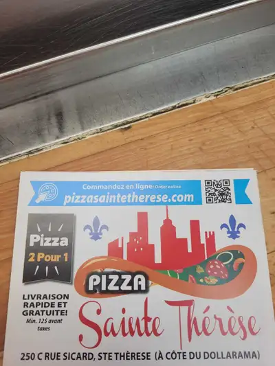 Pizza sainte Thérèse recherche des livreurs à temps plein jour,soir et fin de semaine présenter vous...