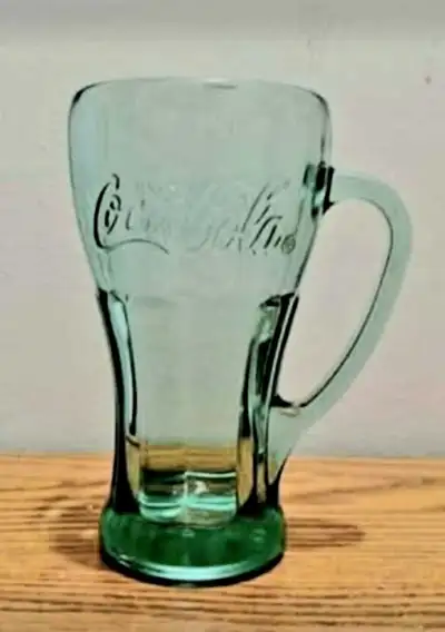 Vtg Rare Libbey Green Glass Mug, View more