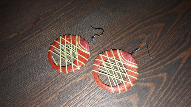 Larger-sized HANDMADE earrings (round shape) **gift idea** in Jewellery & Watches in Fredericton - Image 2