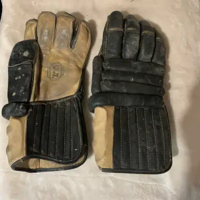 Vintage CCM hockey gloves, View more