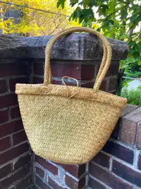 Straw basket bag beach