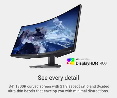 Dell 34" Curved Gaming Monitor, View more