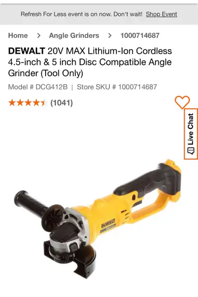 DCG412B- dewalt angle grinder , View more