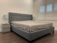 Nearly New King Size Upholstered Bed