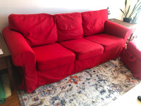 Like New - Ikea Ektorp 3 Seater Couch and Storage Footstool